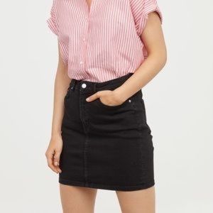 H&M Divided Black Denim Mini Skirt
